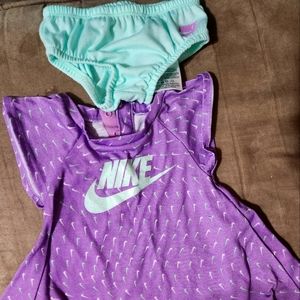 Nike 6 month baby dress with blomers, purple,  teal,